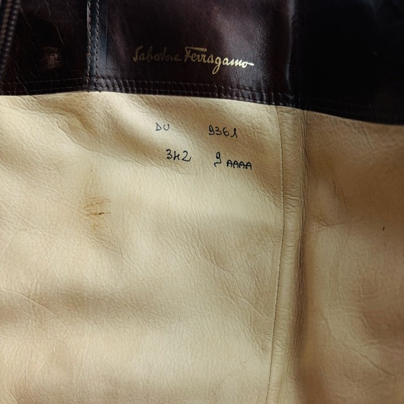 Salvatore Ferragamo KNEE HIGH Leather Boots Side Zip Brown Size 9 Made In Italy - Picture 13 of 16